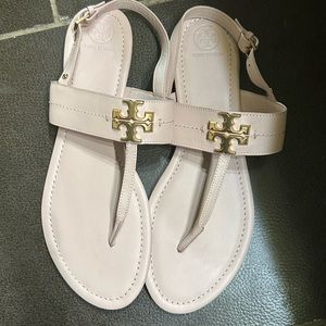 Blush colored TB sandals . Never worn